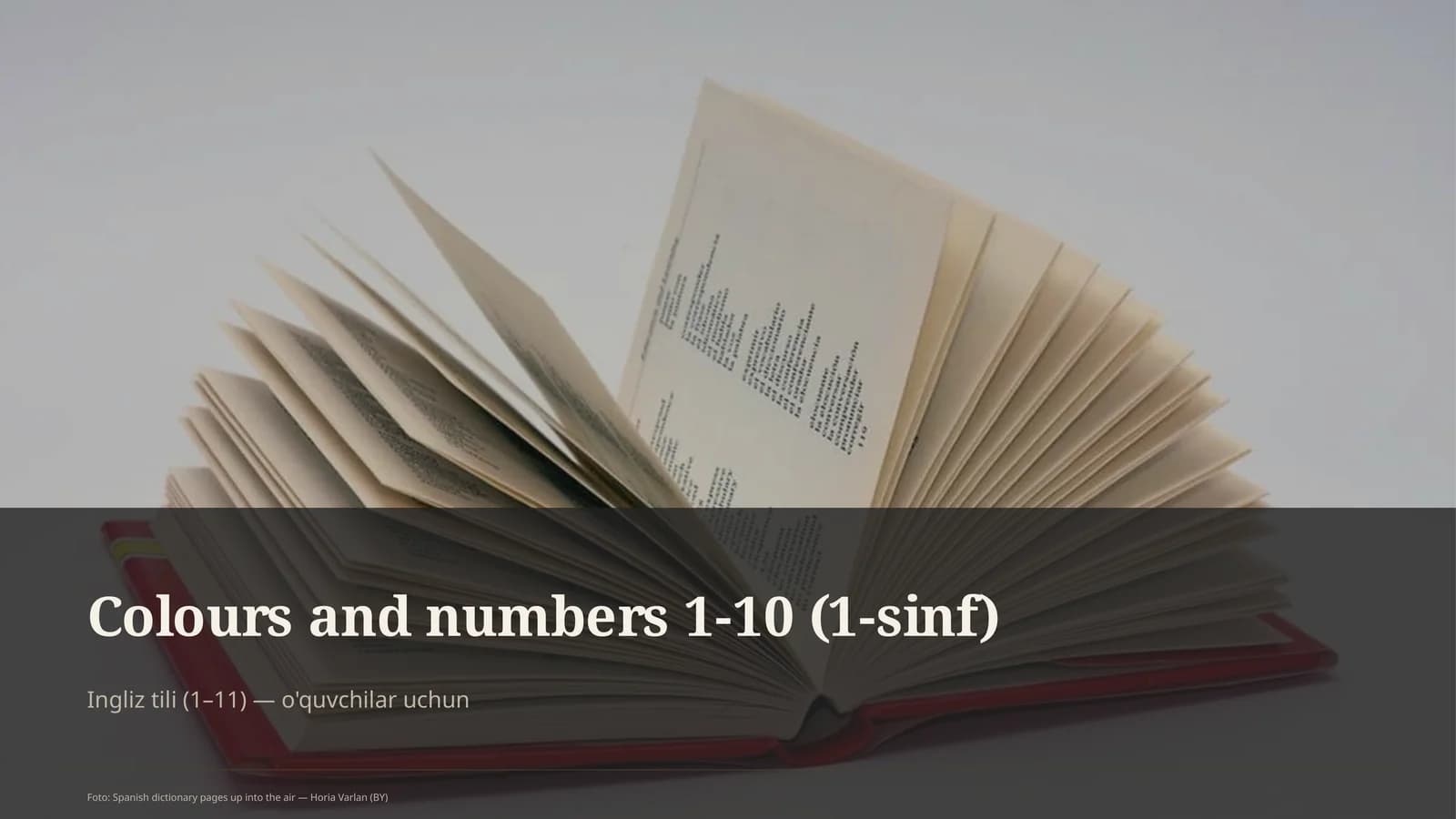 Colours and numbers 1-10 (1-sinf)