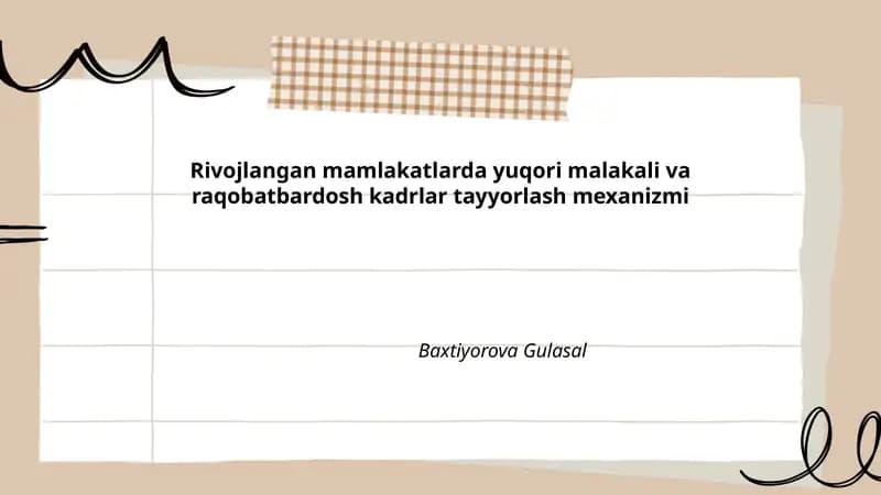 Yuqori malakali kadrlarni tayyorlashda ta'lim siyosati va strategiyalari
