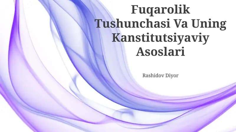 Fuqarolik Tushunchasi Va Uning Kanstitutsiyaviy Asoslari