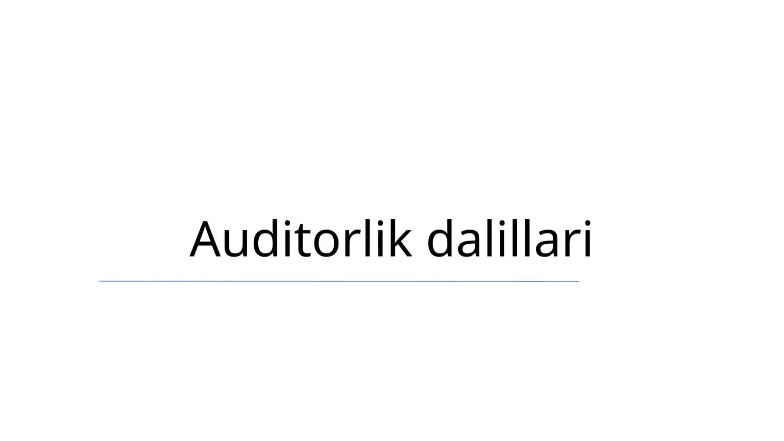 Auditorlik dalillari
