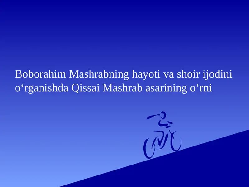 Qissai Mashrab asarining o‘rni