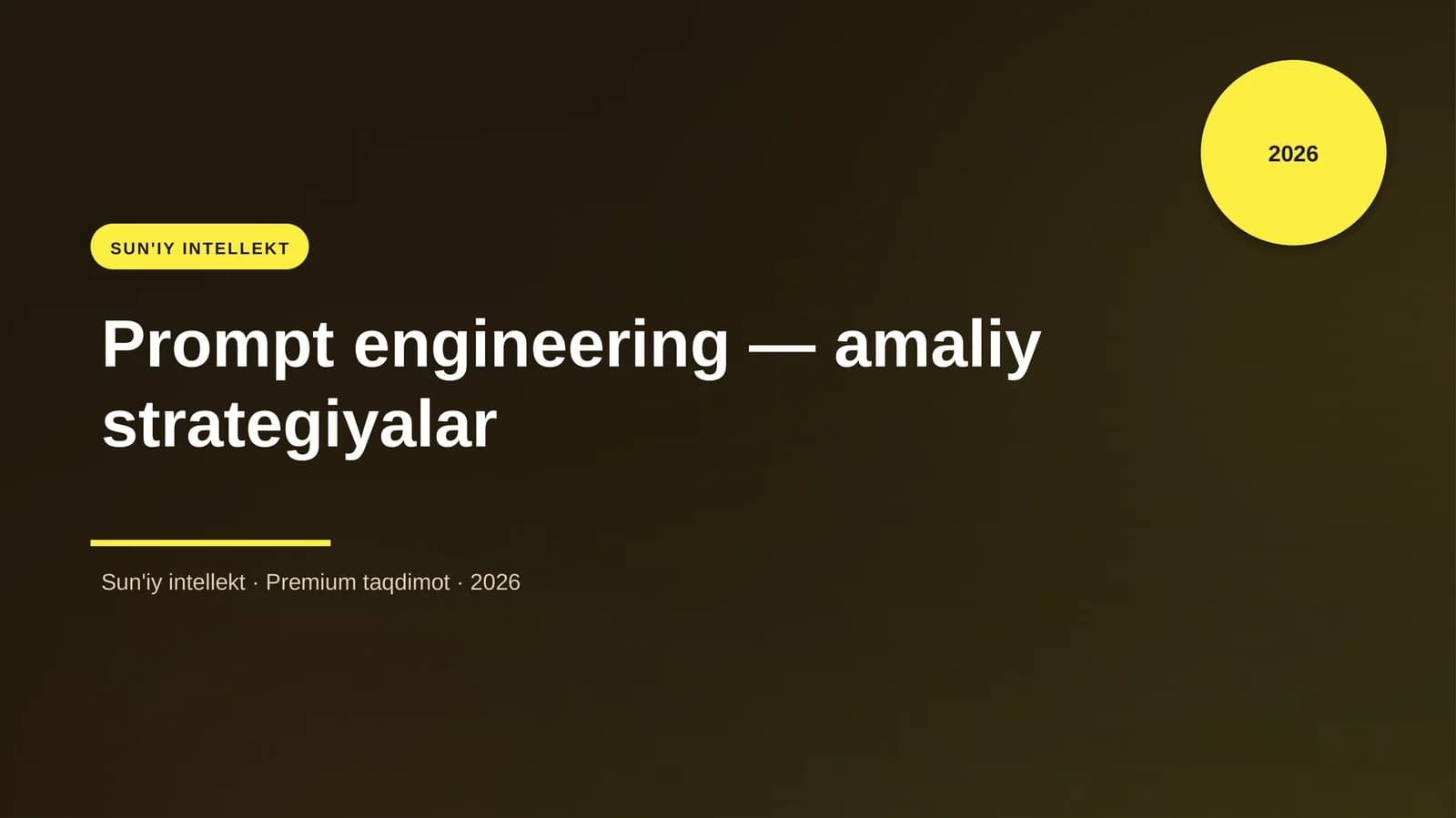Prompt engineering — amaliy strategiyalar