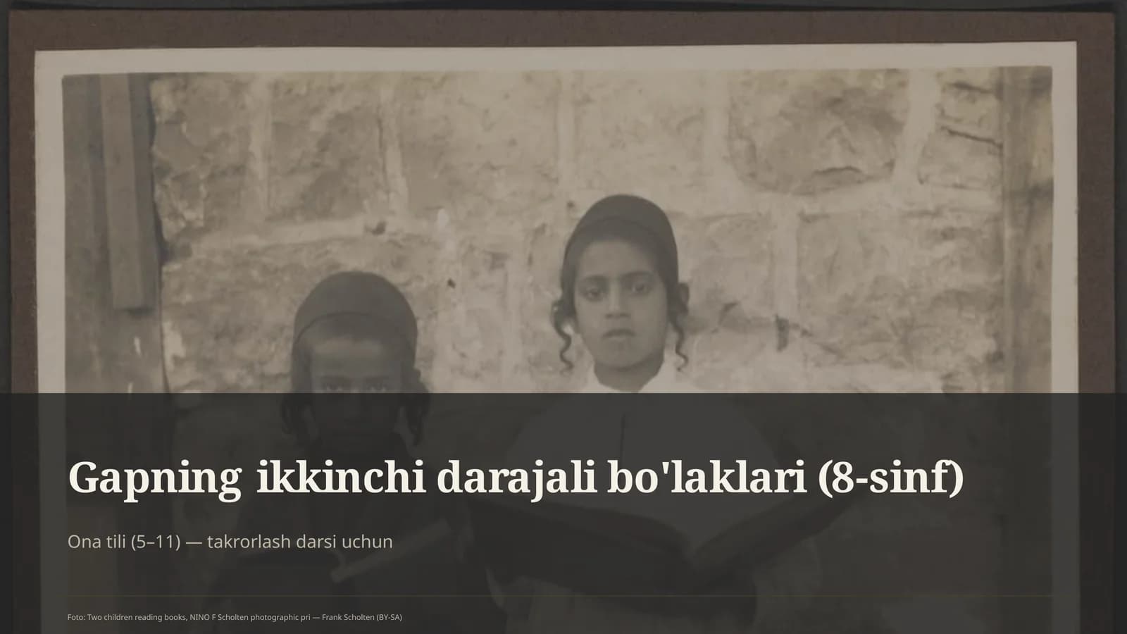 Gapning ikkinchi darajali bo'laklari (8-sinf)