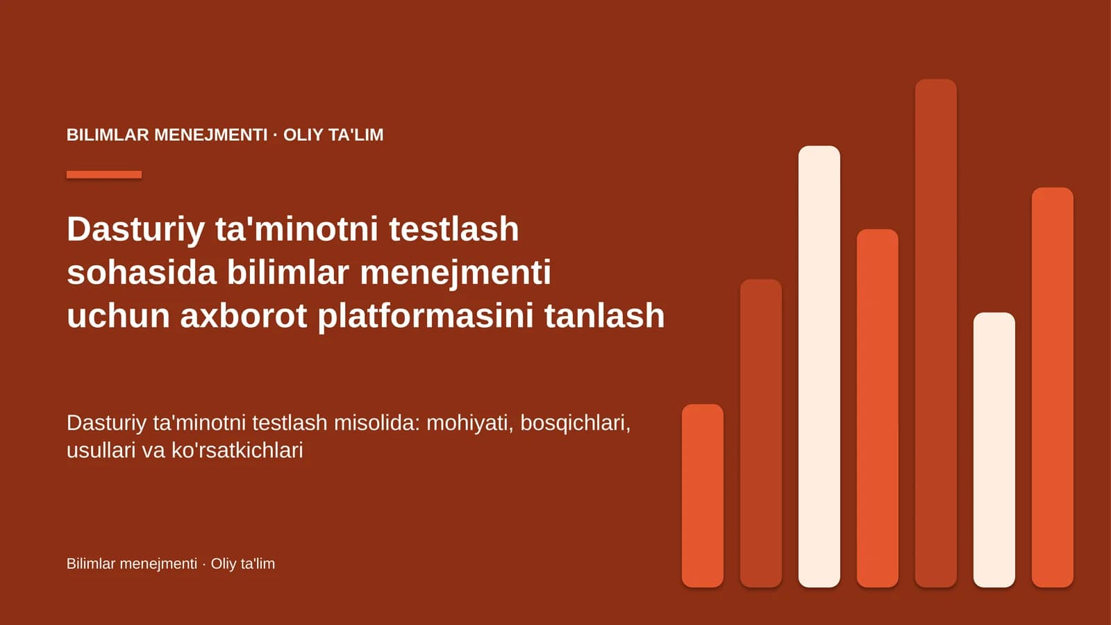 Bilimlar menejmenti · Oliy ta'limg