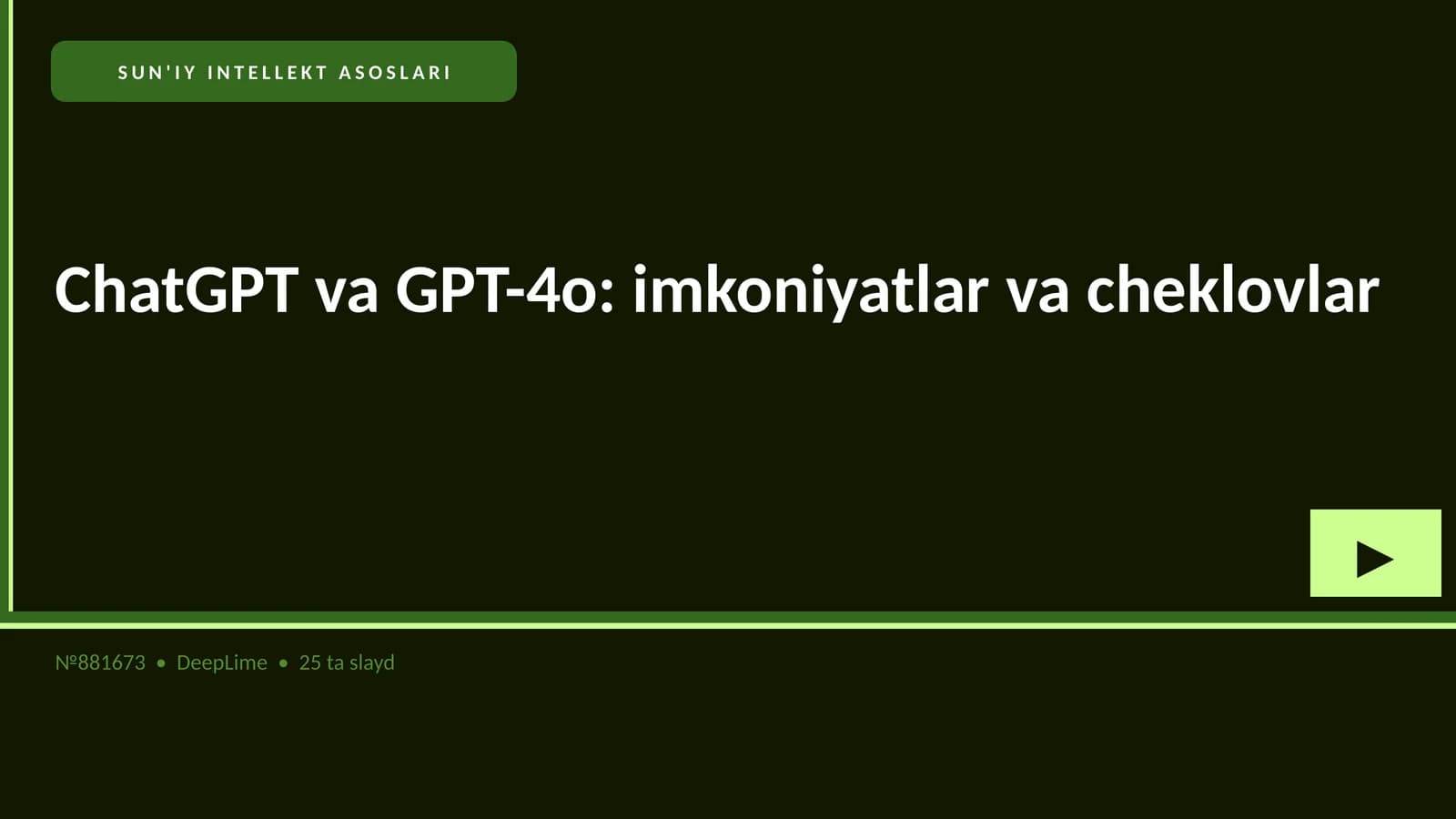 SUN'IY INTELLEKT ASOSLARI