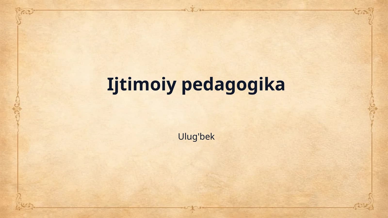 Ijtimoiy pedagogika