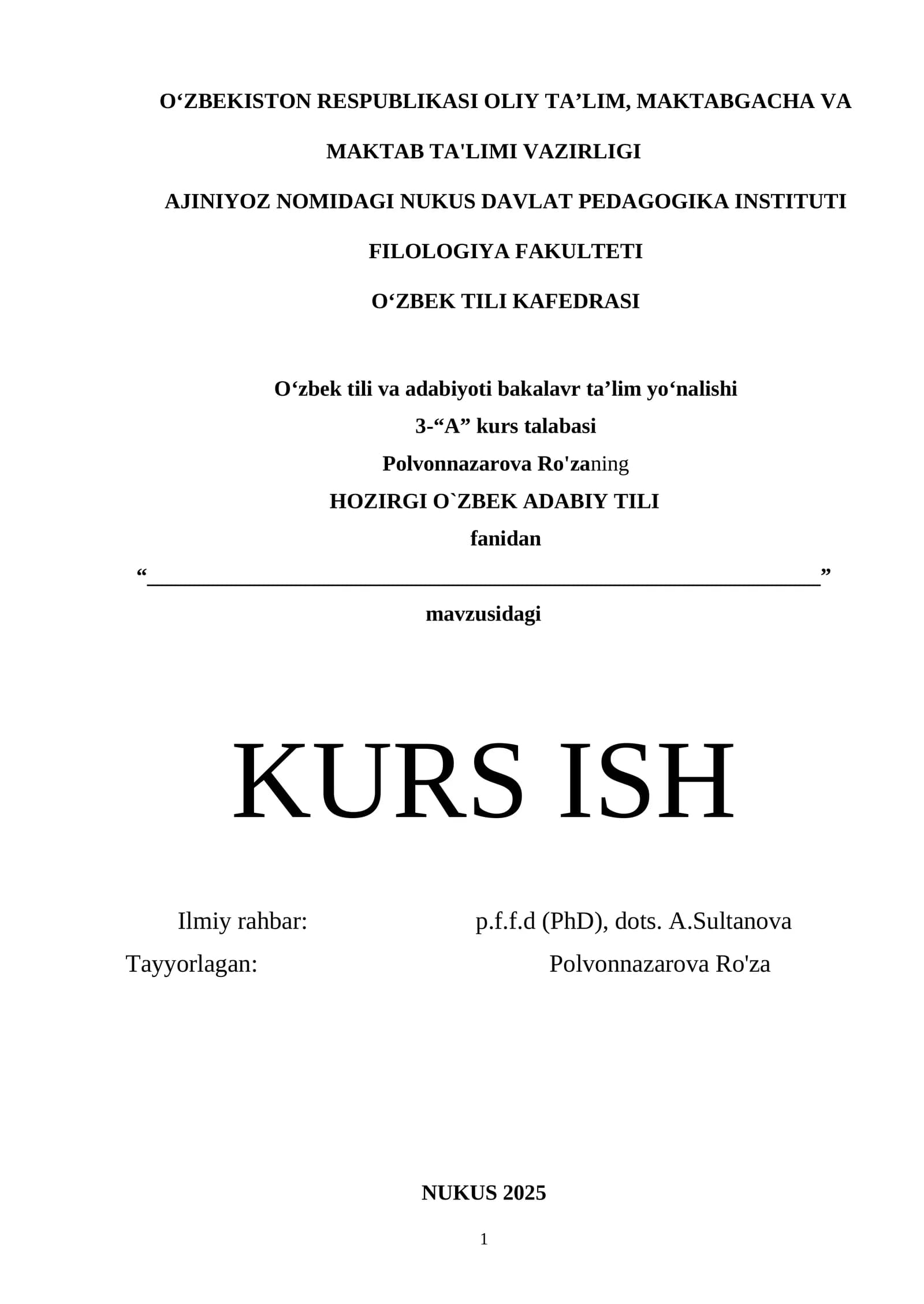 KURS ISH