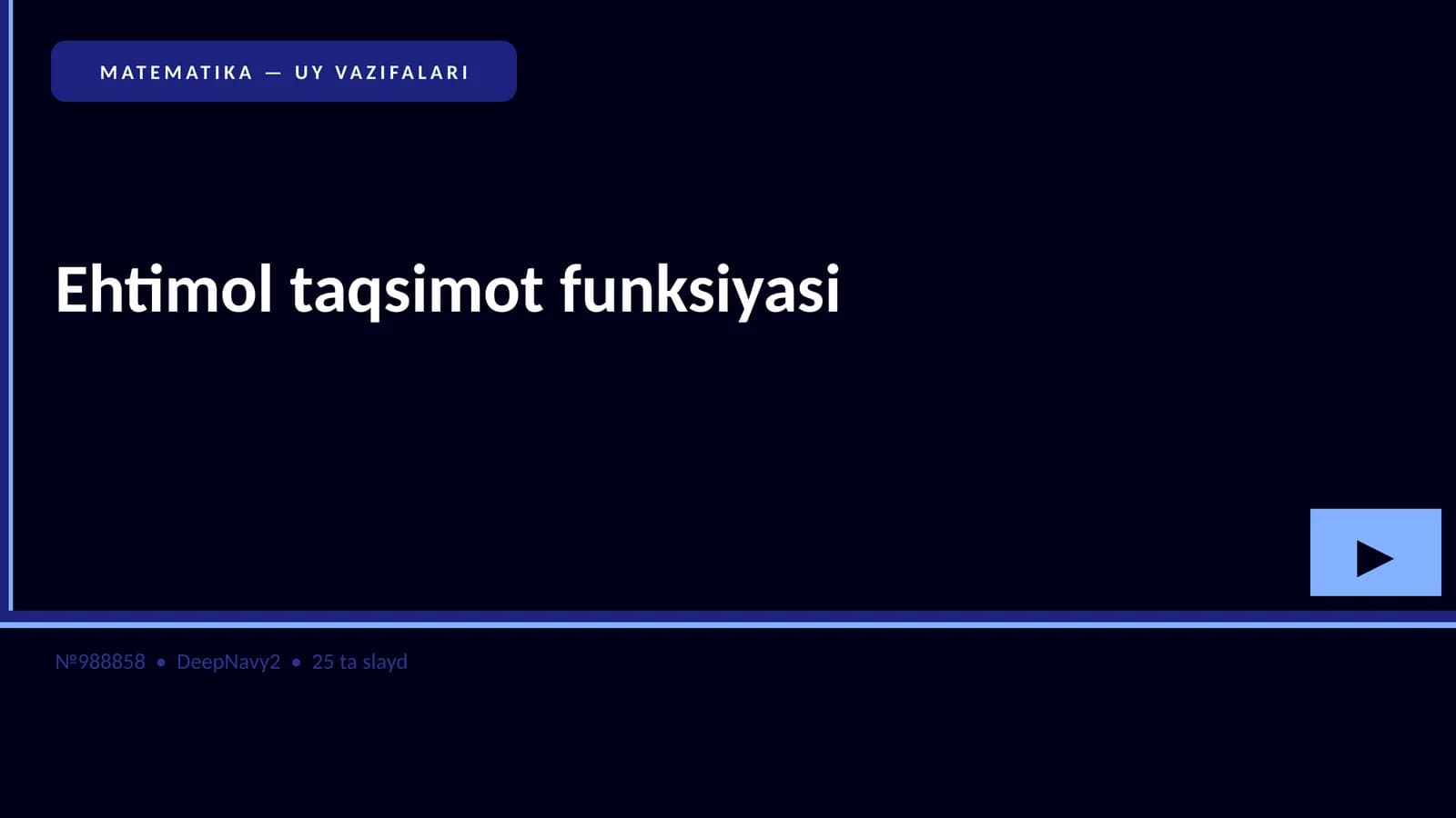 Ehtimol taqsimot funksiyasi