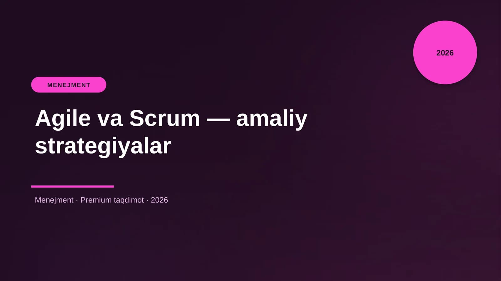 Agile va Scrum — amaliy strategiyalar