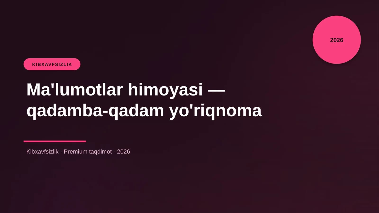 Ma'lumotlar himoyasi — qadamba-qadam yo'riqnoma