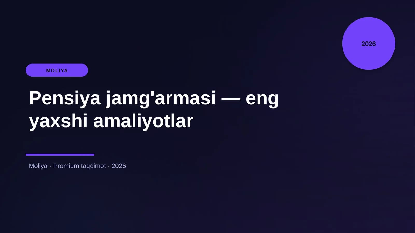 Pensiya jamg'armasi — eng yaxshi amaliyotlar