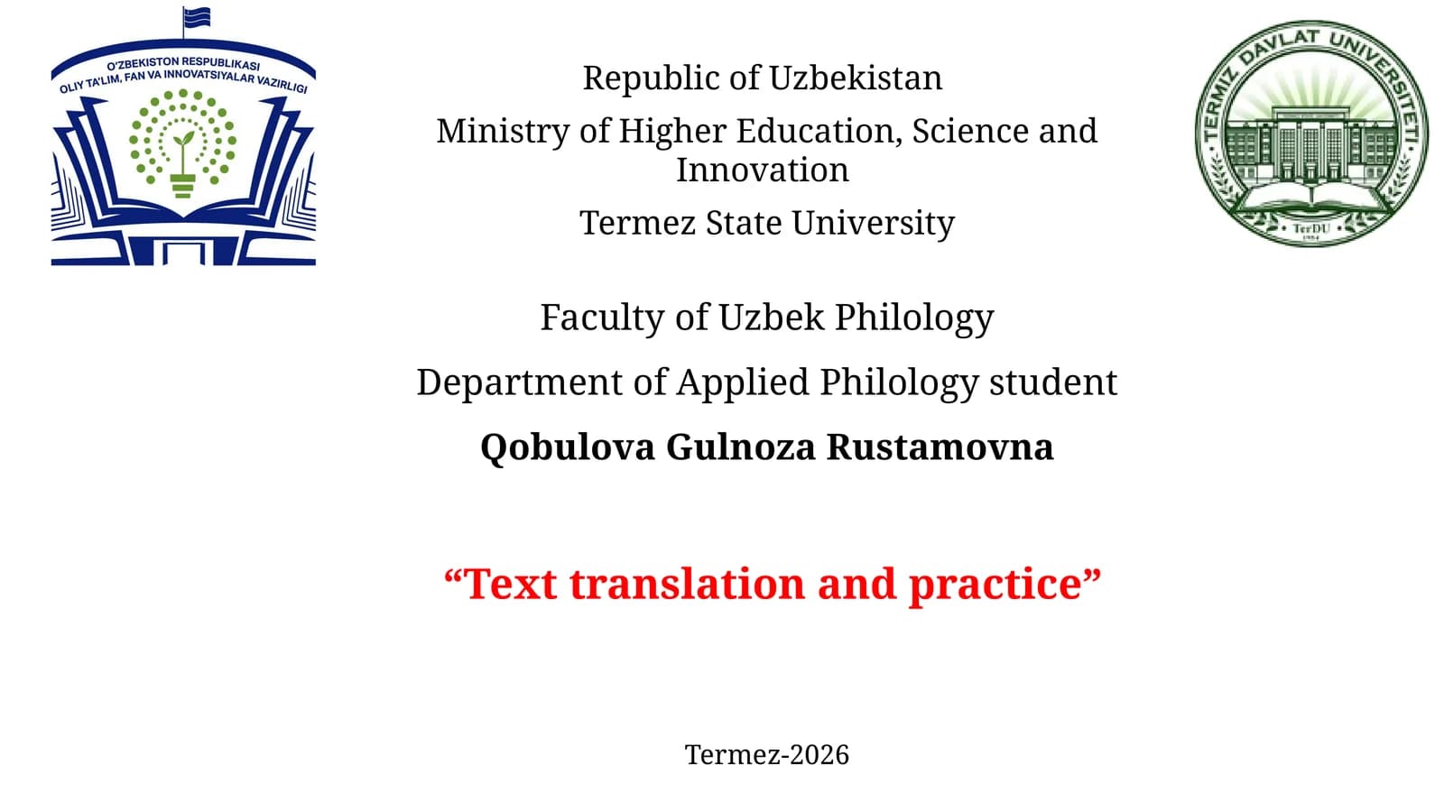 Text translation and practice