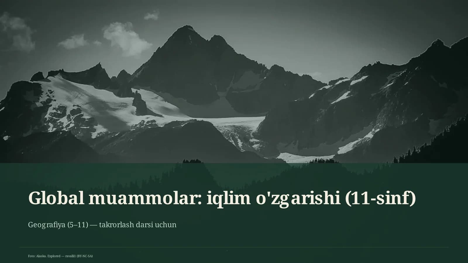 Global muammolar: iqlim o'zgarishi (11-sinf)