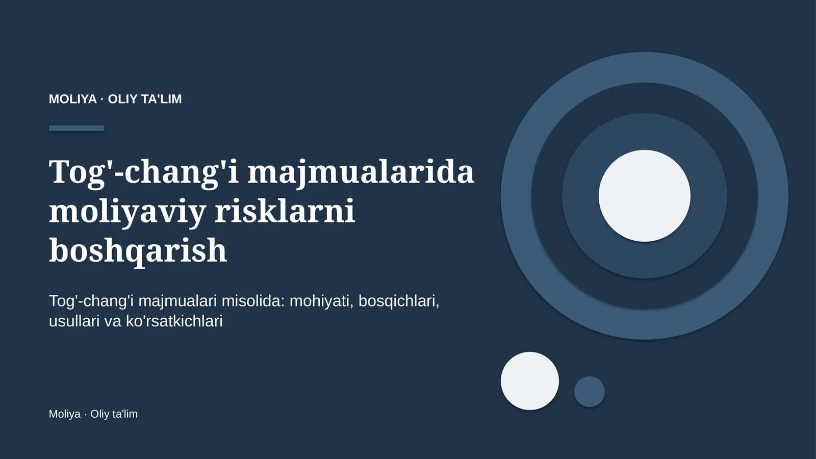 Tog'-chang'i majmualarida moliyaviy risklarni boshqarish