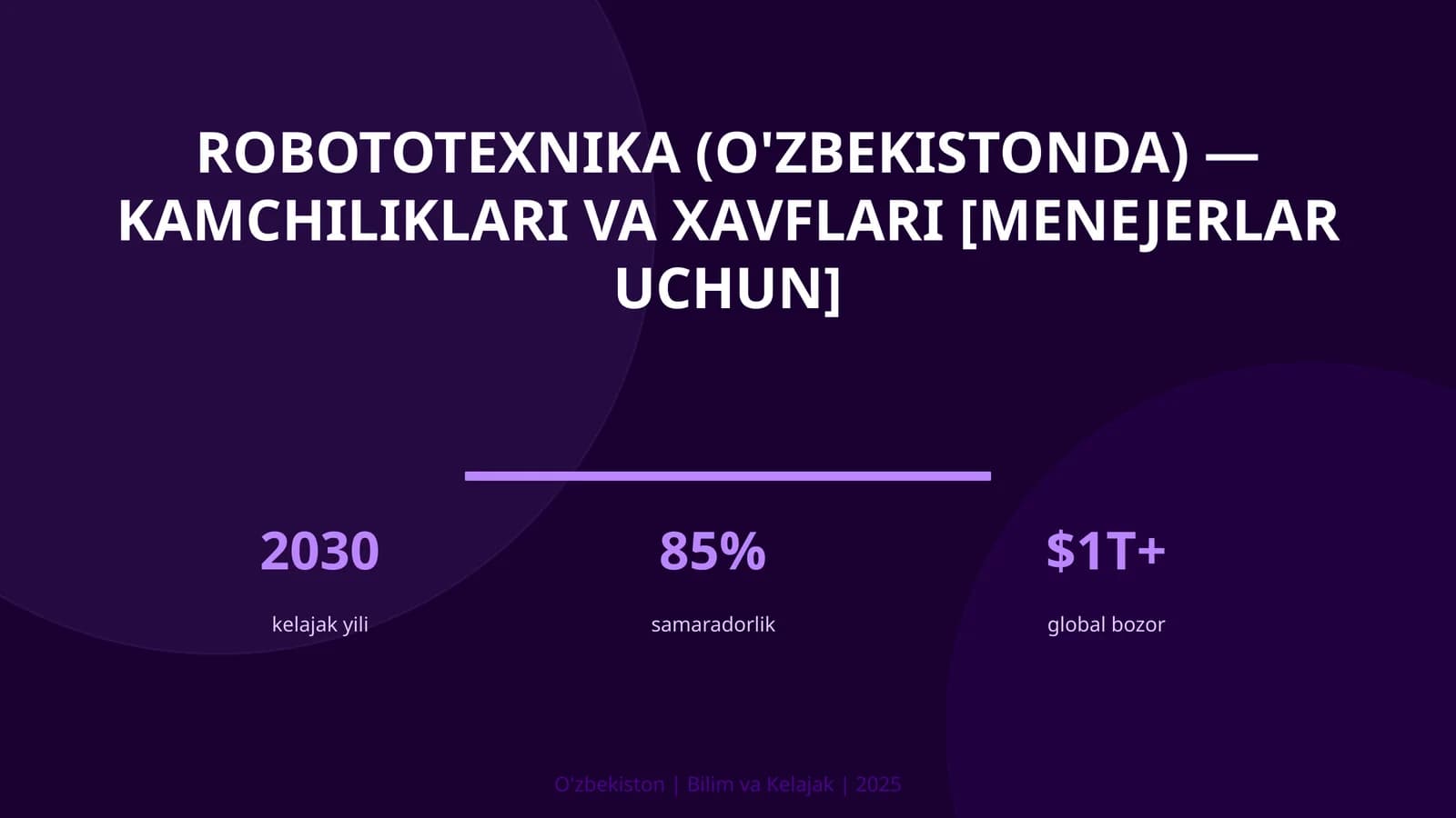 Robototexnika (O'zbekistonda) — kamchiliklari va xavflari [menejerlar uchun]