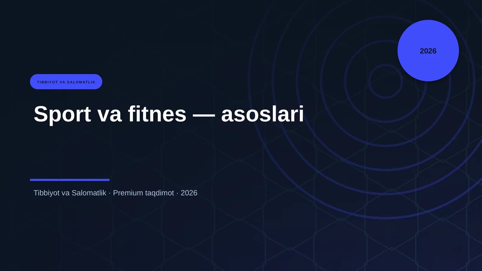Sport va fitnes — asoslari