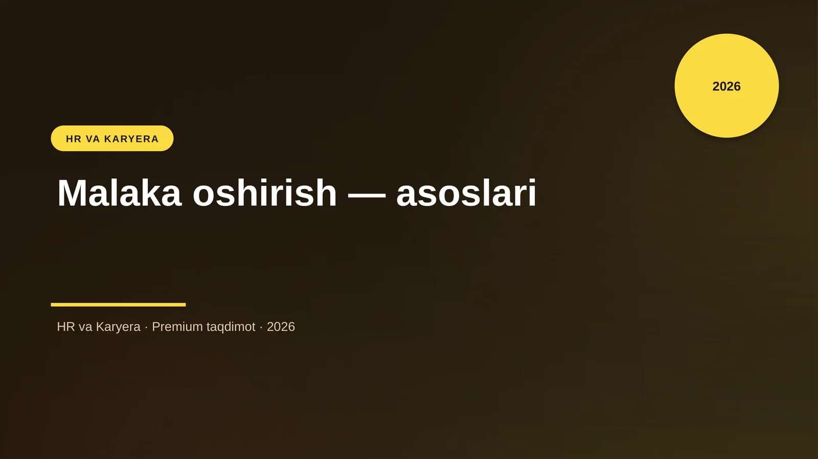 Malaka oshirish — asoslari