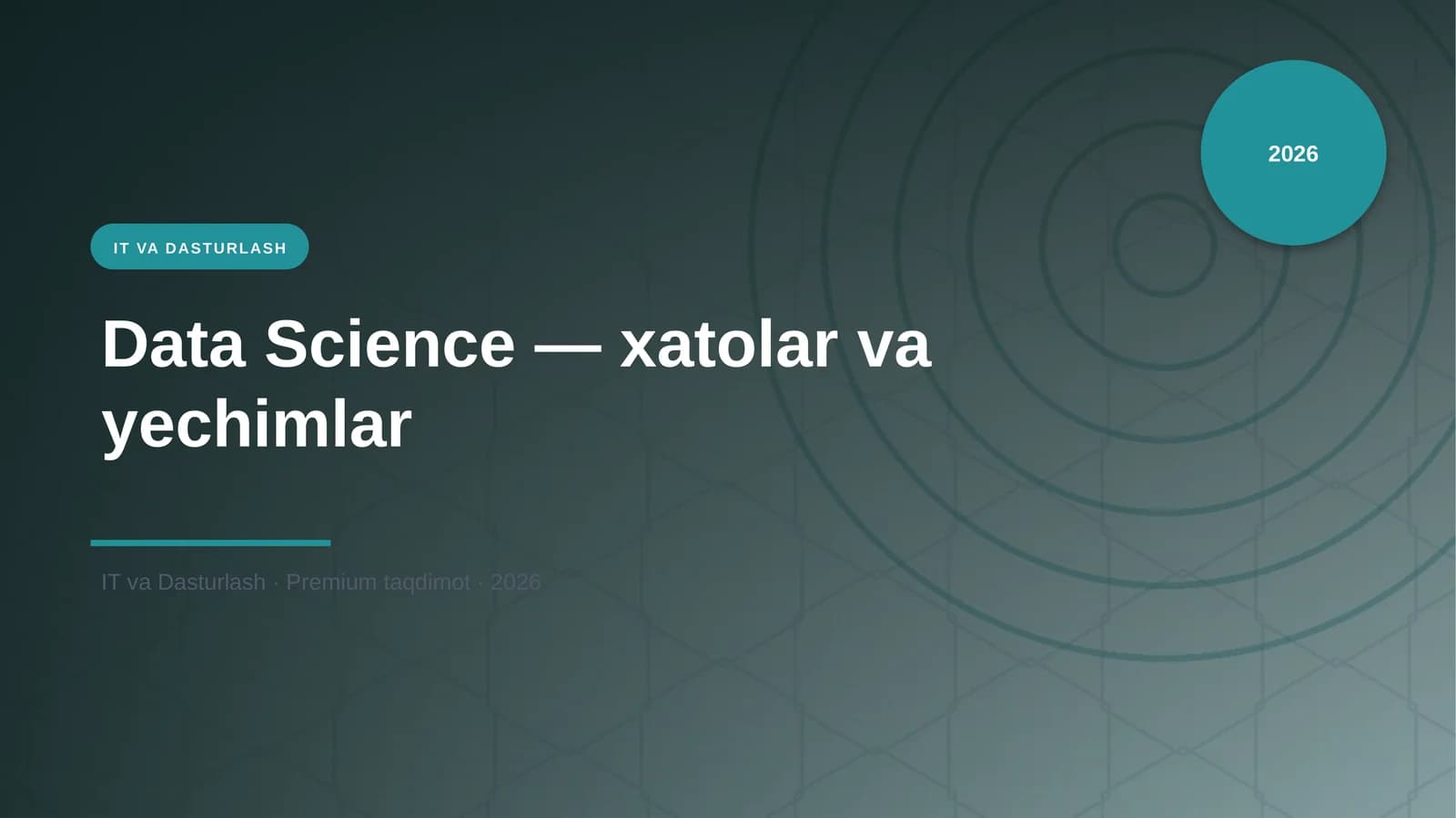 Data Science — xatolar va yechimlar