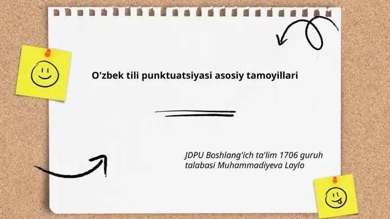 O'zbek tili punktuatsiyasi asosiy tamoyillari