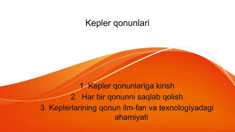 Kepler qonunlari
