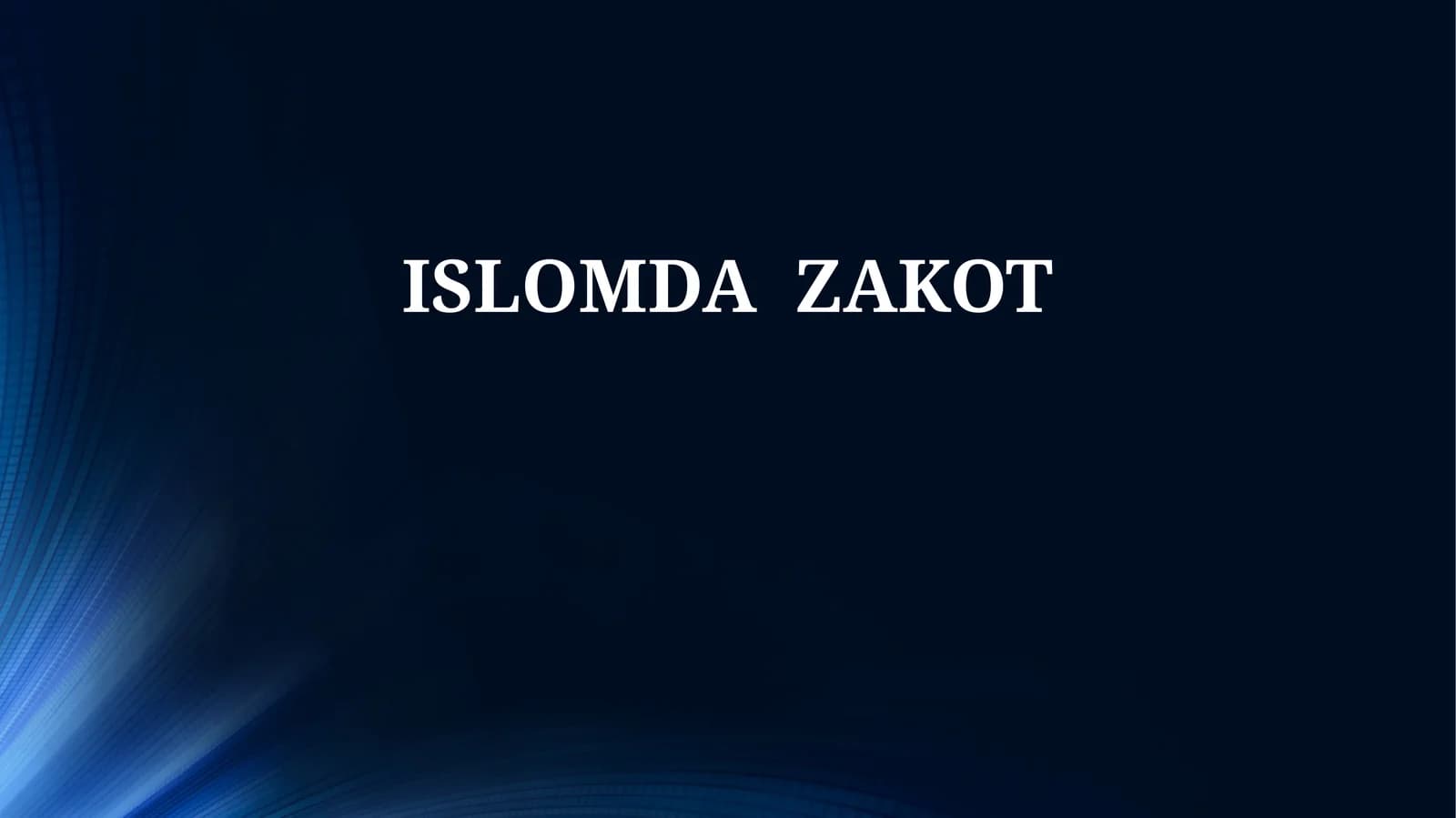 ISLOMDA ZAKOT