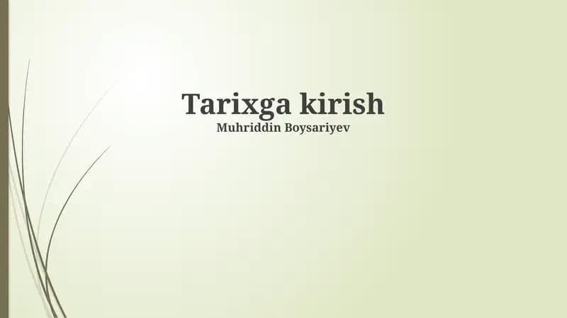 Tarixga kirish