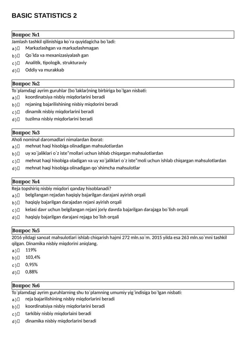 BASIC STATISTICS 2
