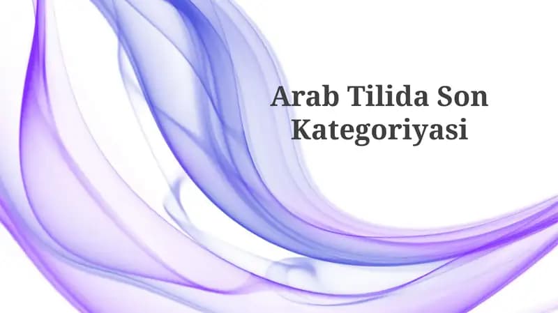 Arab Tilida SonKategoriyasi