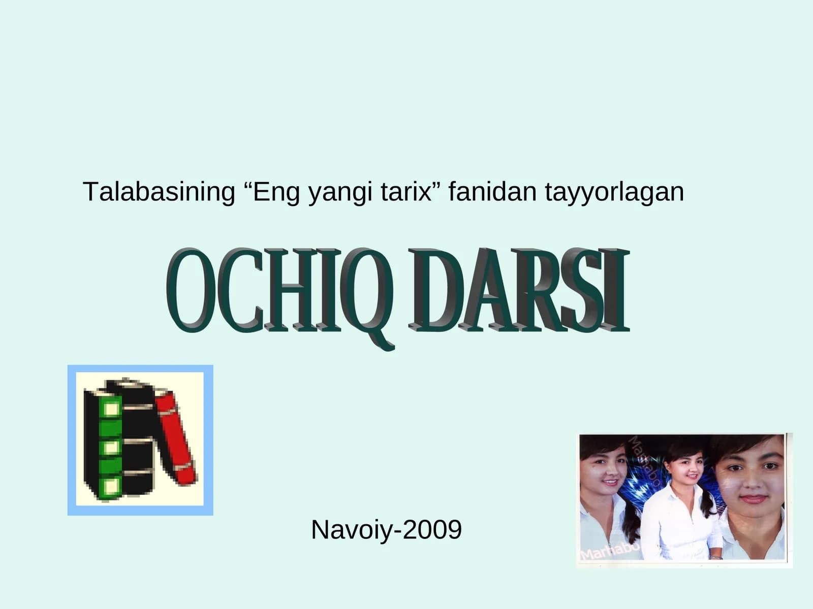 Eng yangi tarix fanidan dars