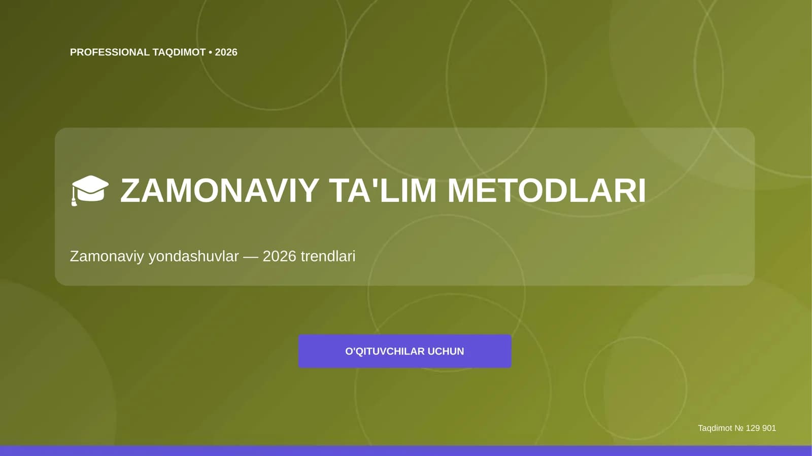 ZAMONAVIY TA'LIM METODLARI