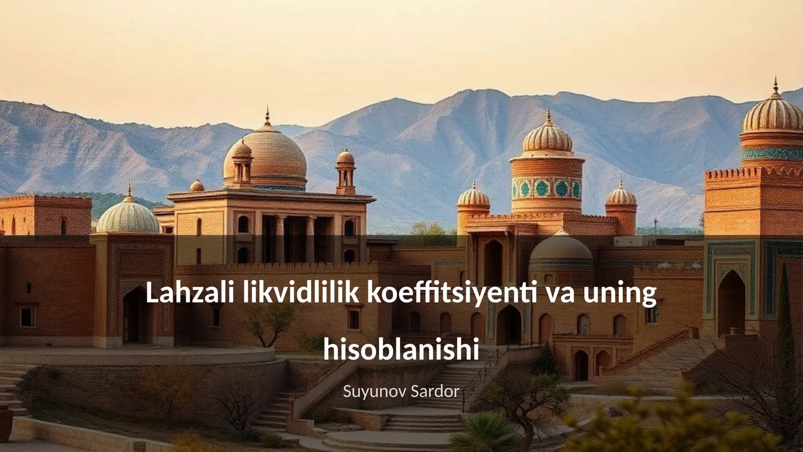 Lahzali likvidlilik koeffitsiyenti va uning hisoblanishi