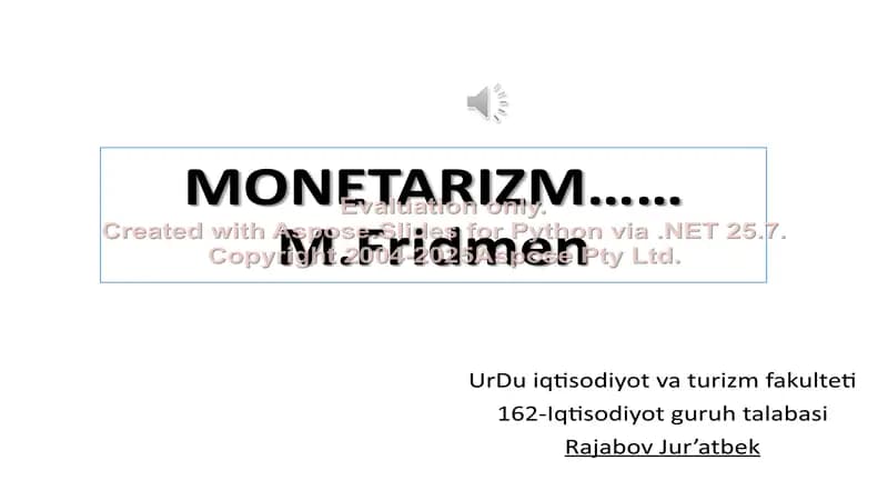 MONETARIZM
