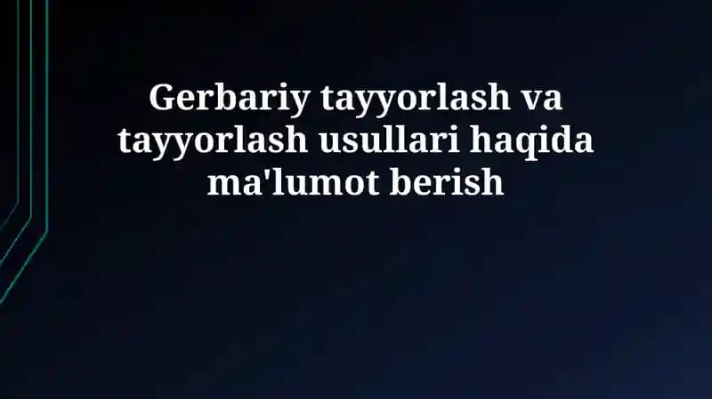 O'simliklar haqida ma'lumot