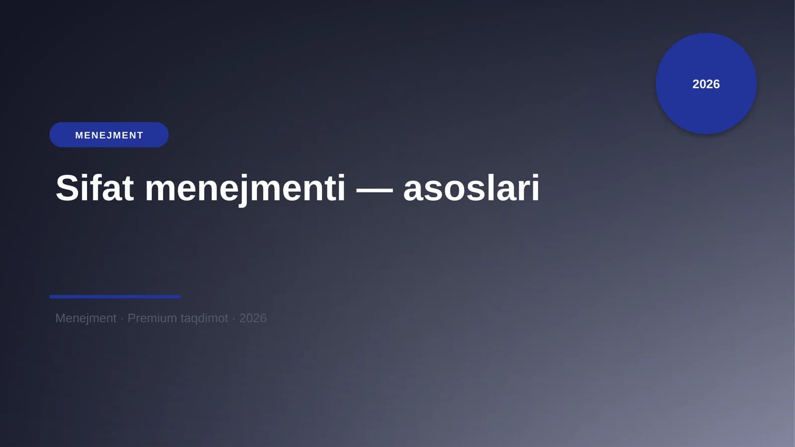 Sifat menejmenti — asoslari