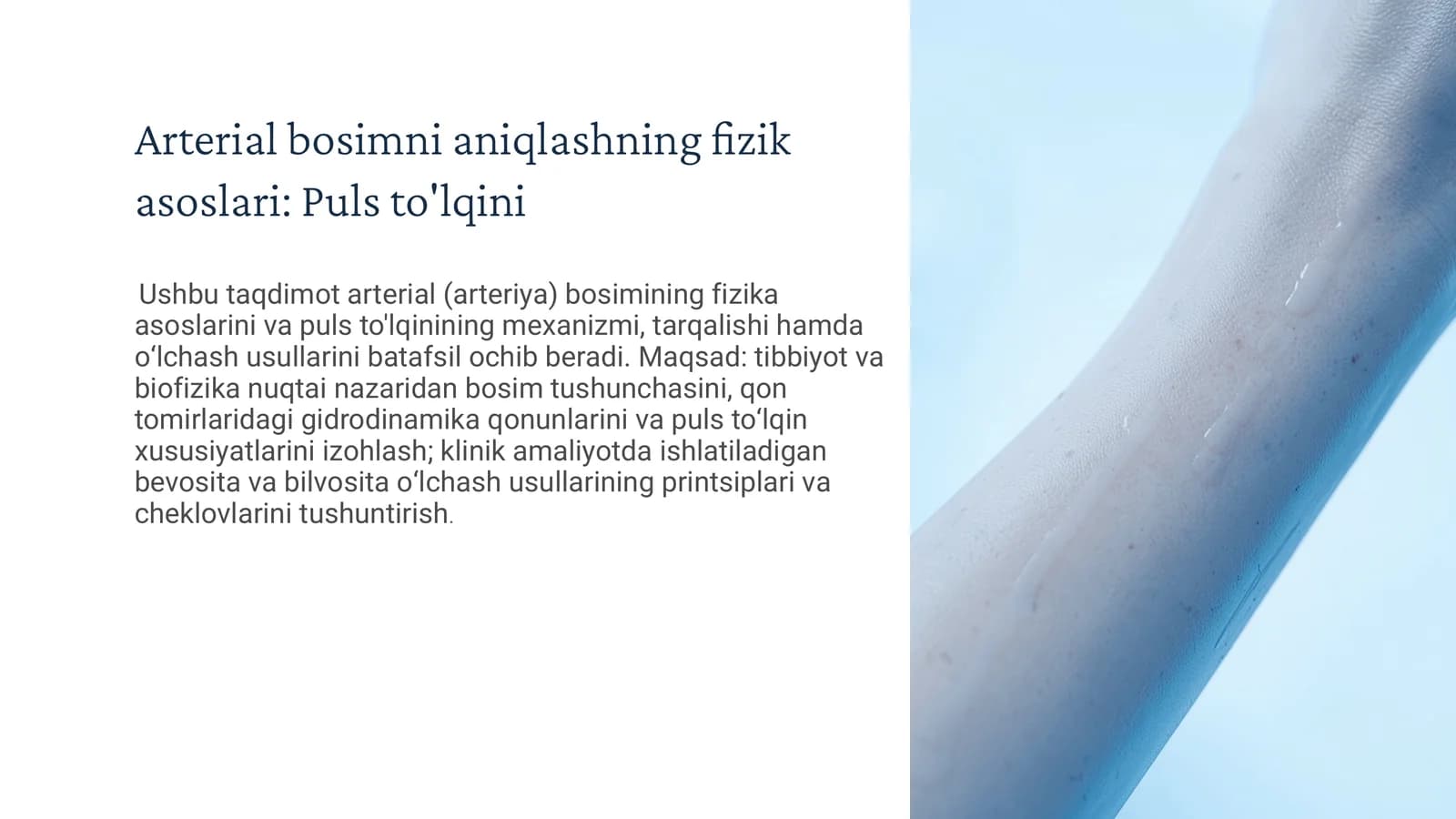 biofizika Arterial bosimni aniqlashning fizik asoslari: Puls to'lqini