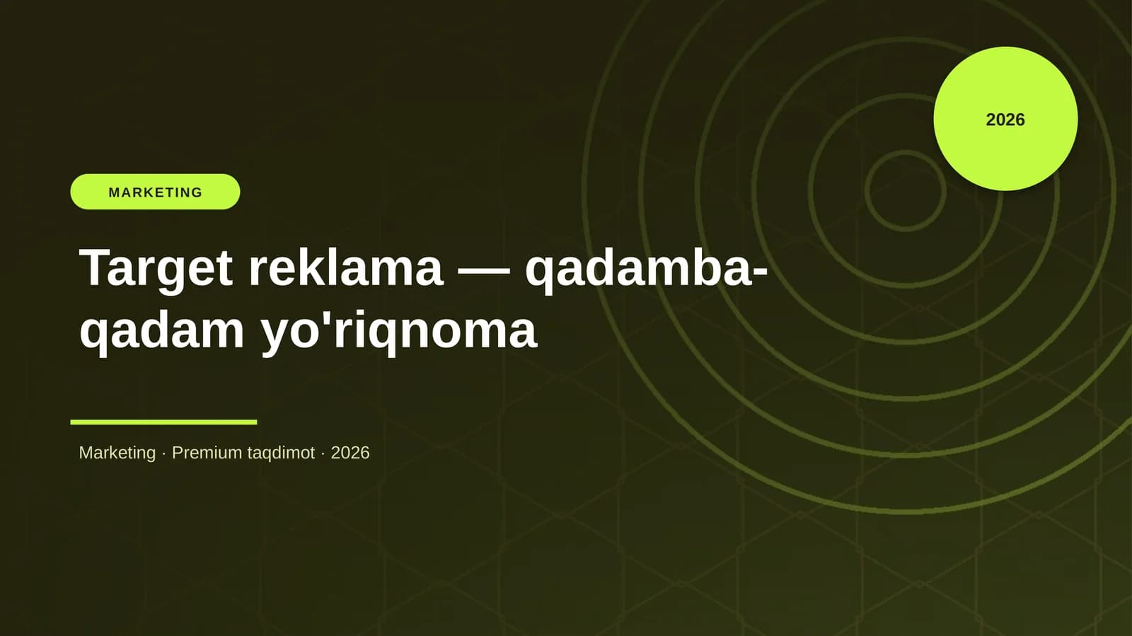 Target reklama — qadamba-qadam yo'riqnoma