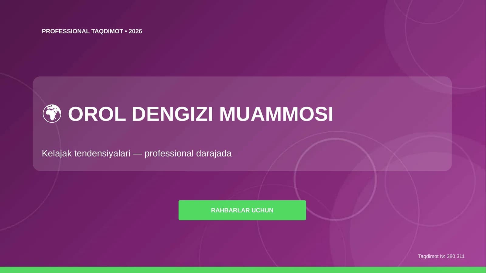 OROL DENGIZI MUAMMOSI