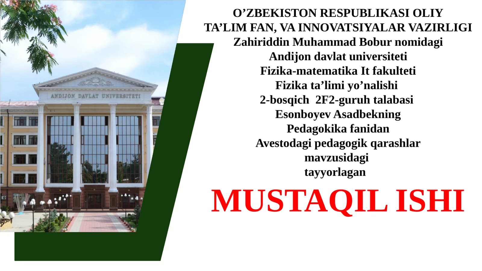 Avestodagi pedagogik qarashlar