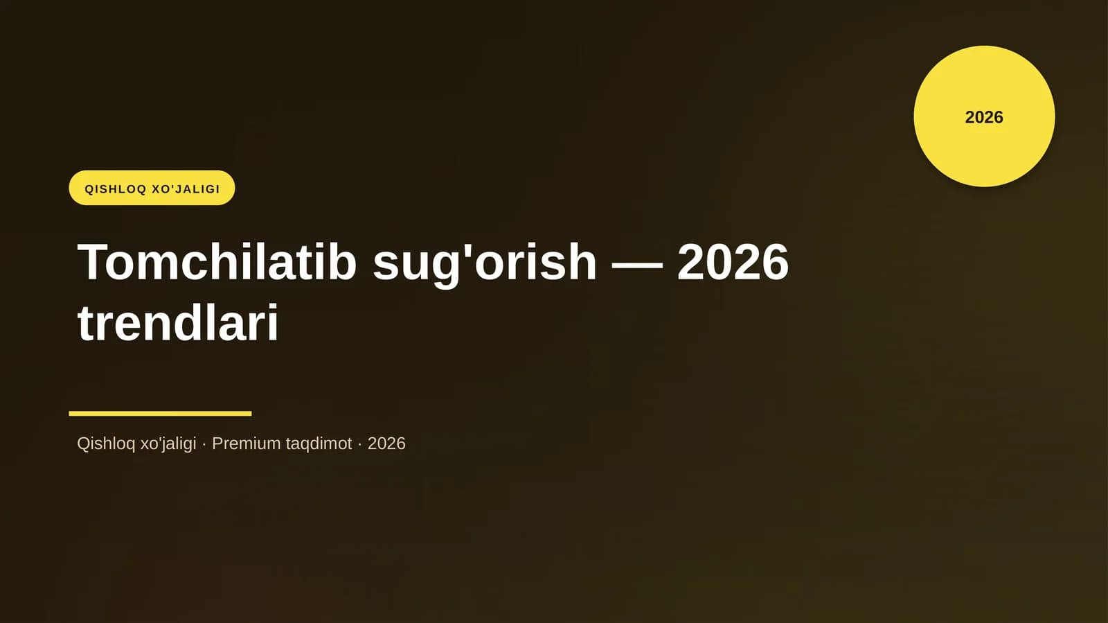 Tomchilatib sug'orish — 2026 trendlari