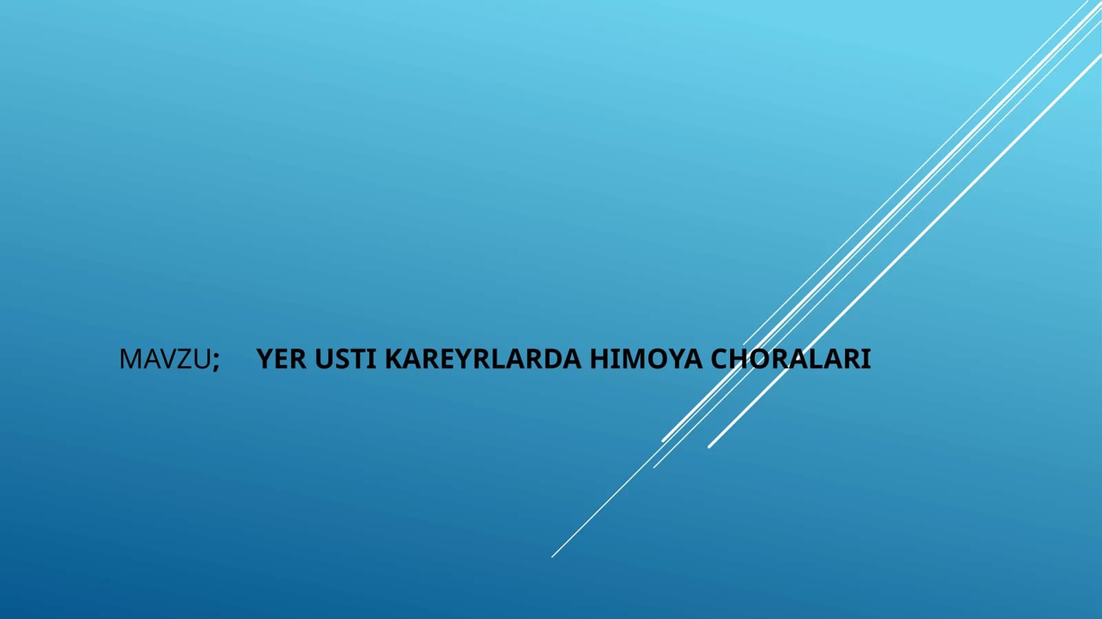 Yer usti kareyrlarda himoya choralari