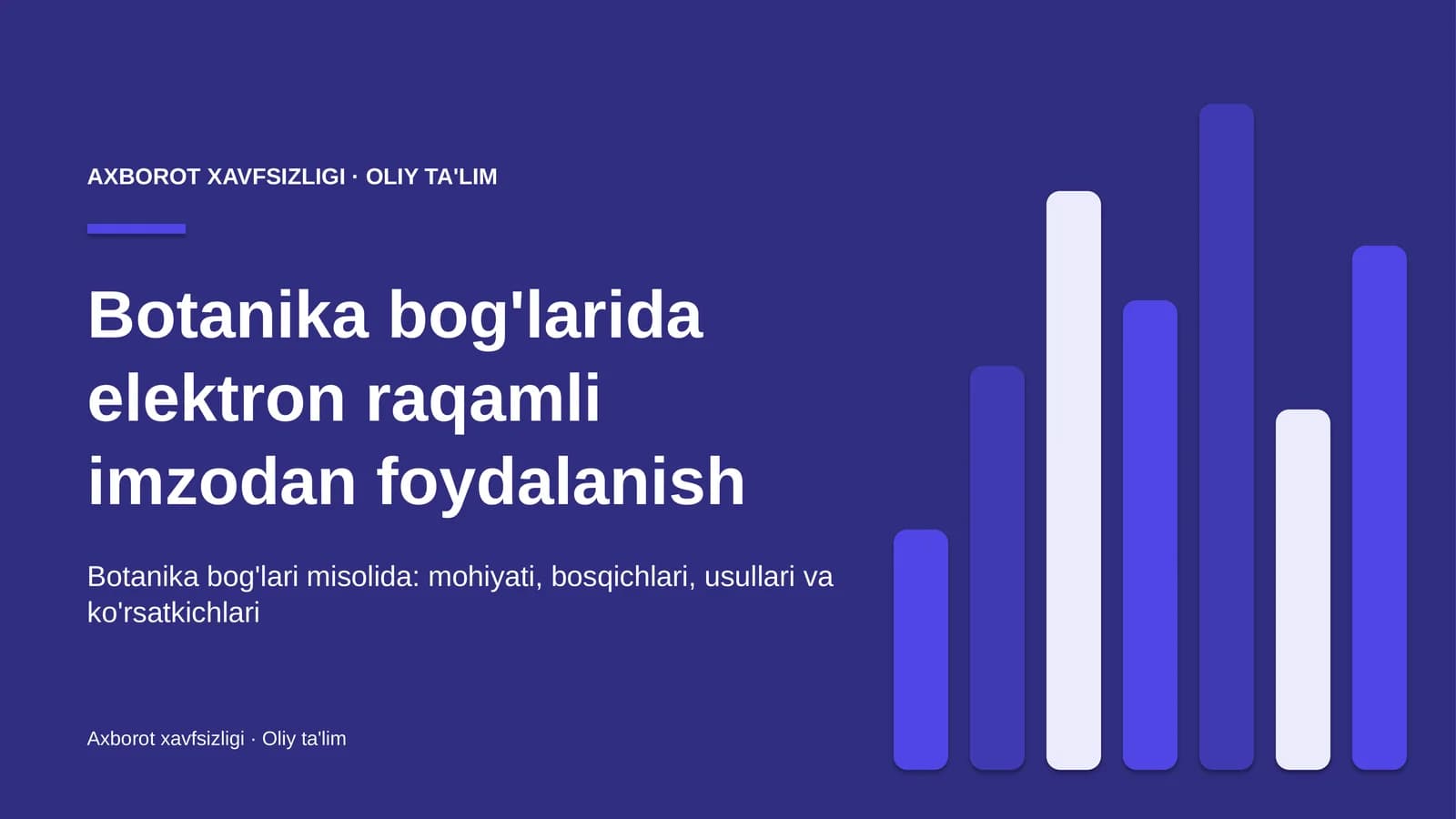 Botanika bog'larida elektron raqamli imzodan foydalanish
