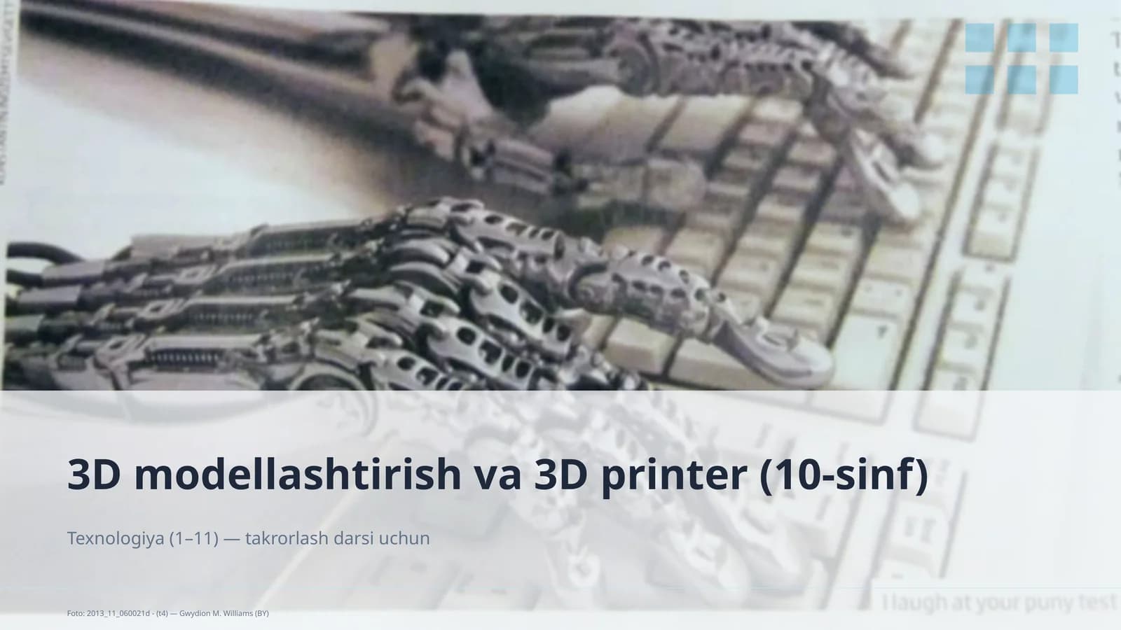 3D modellashtirish va 3D printer (10-sinf)