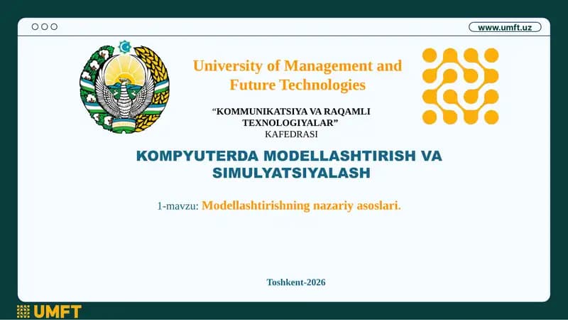Modellashtirishning nazariyasoslari