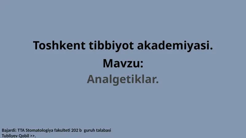 Analgetiklar