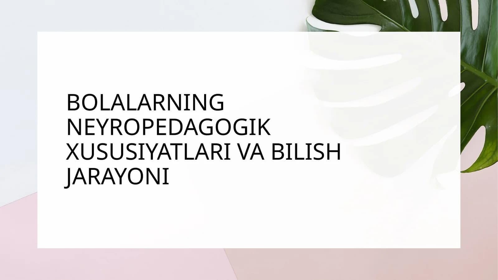Bolalarning Neyropedagogik Xususiyatlari va Bilish Jarayoni