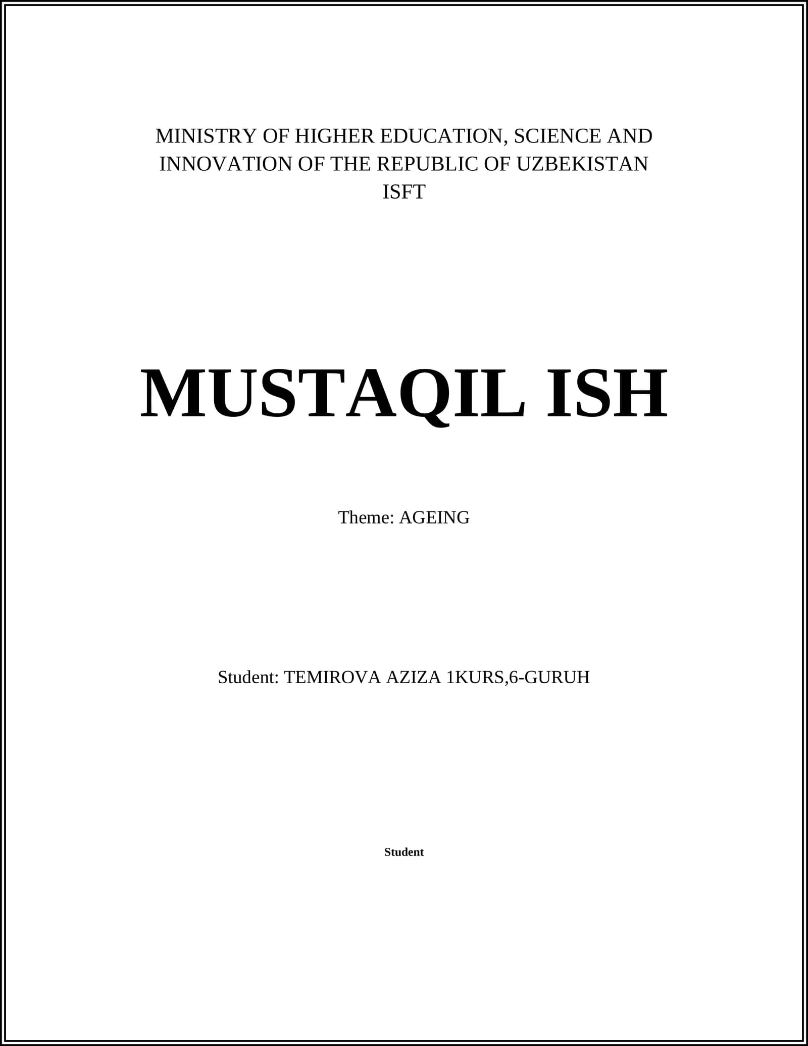 Biological Mechanisms of Ageing