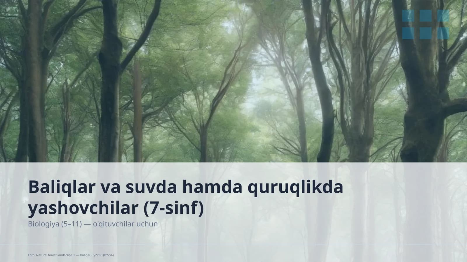 Baliqlar va suvda hamda quruqlikda yashovchilar (7-sinf)