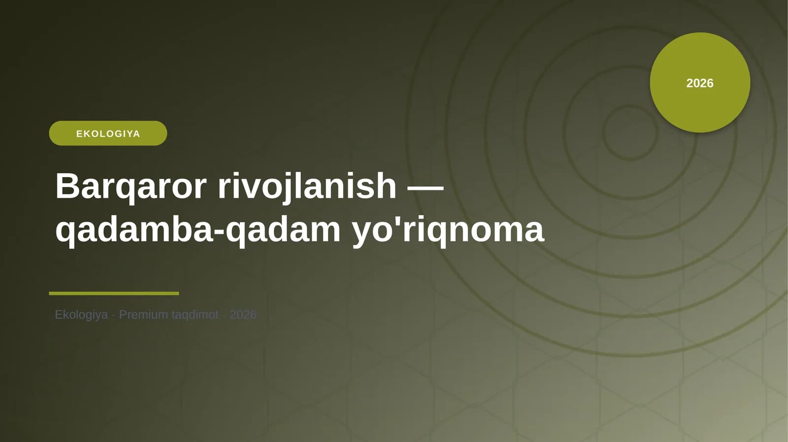 Barqaror rivojlanish — qadamba-qadam yo'riqnoma
