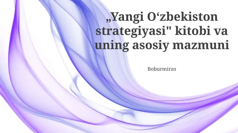 Yangi Oʻzbekiston strategiyasi