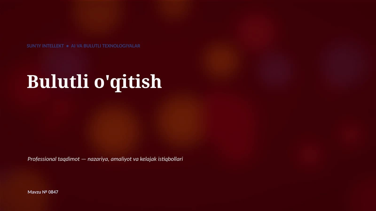 Bulutli o'qitish